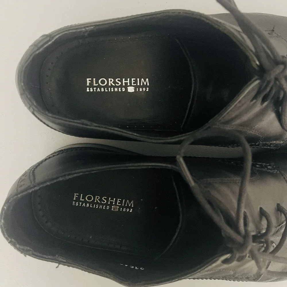 Florsheim Cap Toe Oxford Mens Size 10.5 D Black Leather Dress Shoes Brogue